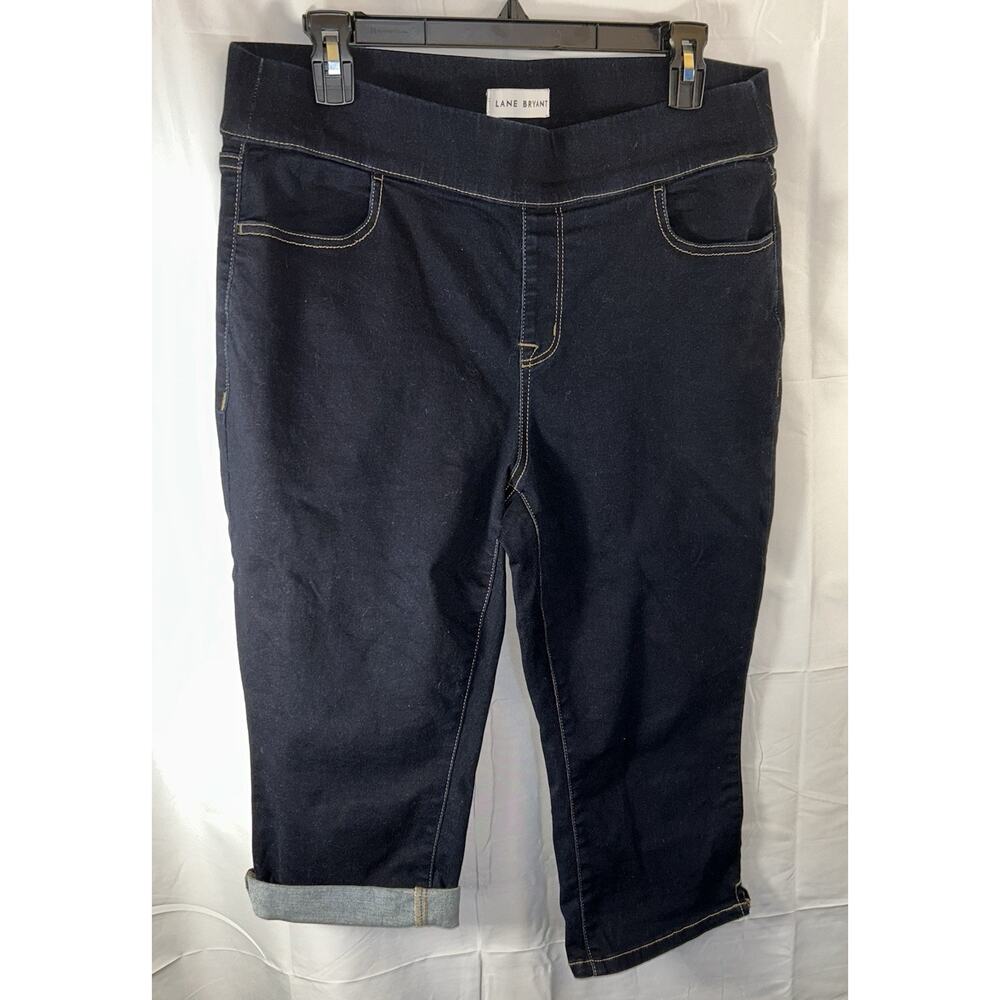 Womens Lane Bryant cropped jeans: High-rise Jegging Pedal fit, flex waistband 14